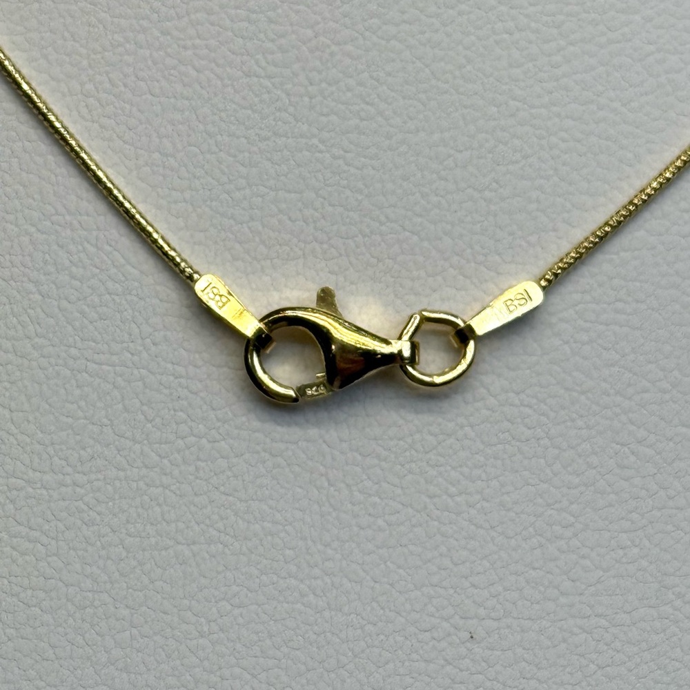 NS15 Italian Made Elegant Dainty Round Snake Chain Necklace 18K Gold S925 - Picture 5 of 6